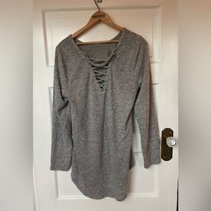 Crisscross Grey Sweater